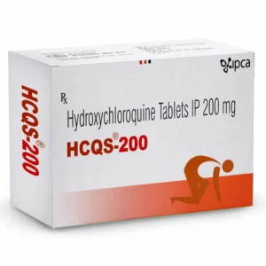 HCQS-200 Hydroxychloroquine Tablets IP 200mg medicine box by Ipca