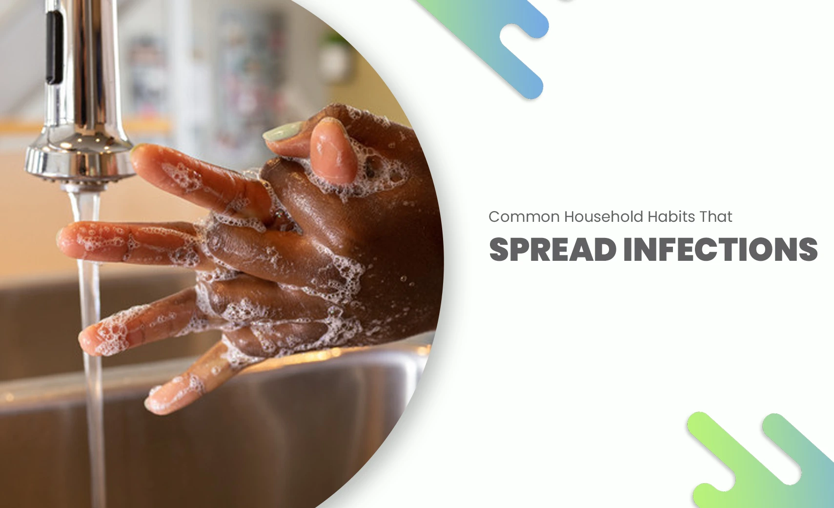 Person washing hands with soap under running water to prevent infection spread