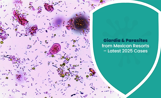 Giardia & Parasites microscopic view from Mexican resorts