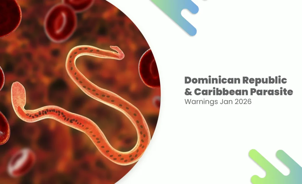 Parasite illustration highlighting Caribbean health warning