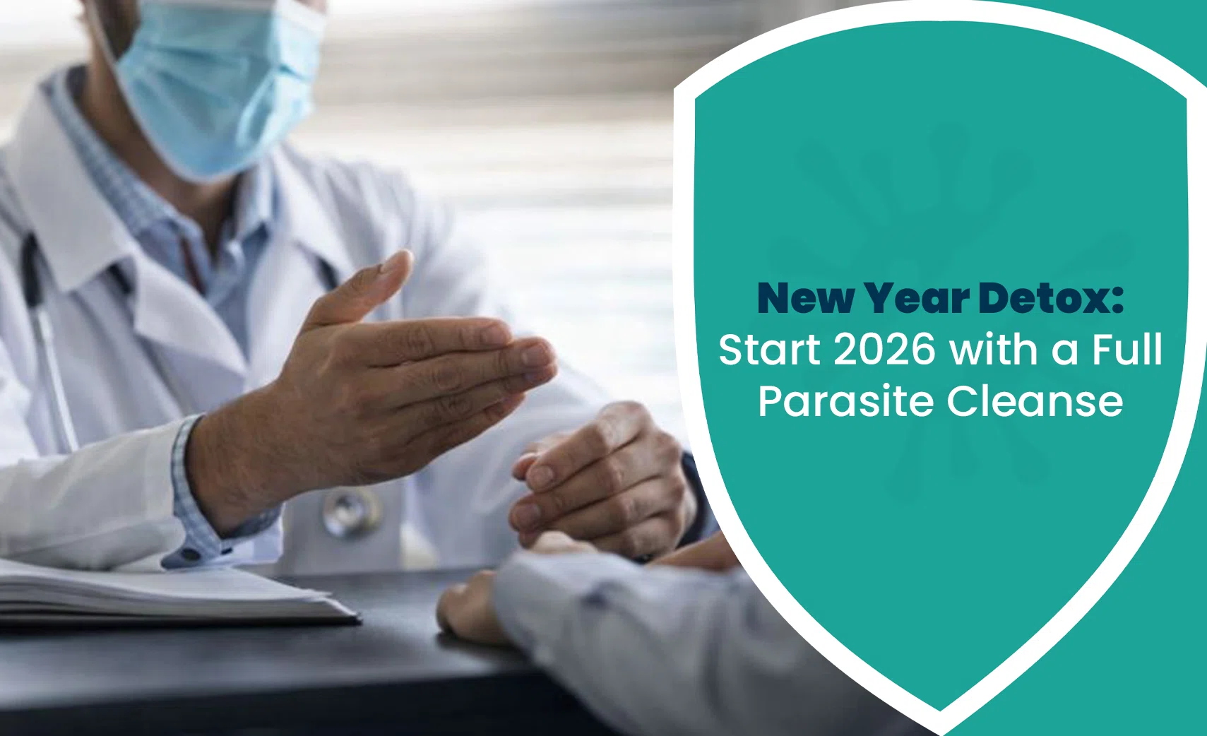 Parasite Detox 2026 concept image showing doctor explaining safe gut health and parasite cleanse awareness