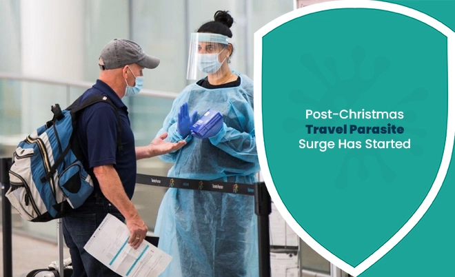 Airport health screening of traveler during post holiday parasite infections surge period.