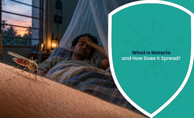 What is malaria and how does it spread through mosquito bites?
